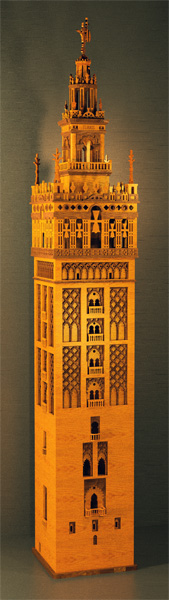 Sketchup rendering of wooden model of Giralda of Sevilla Seville