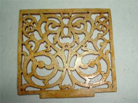 Fretworked side of Bacchus box