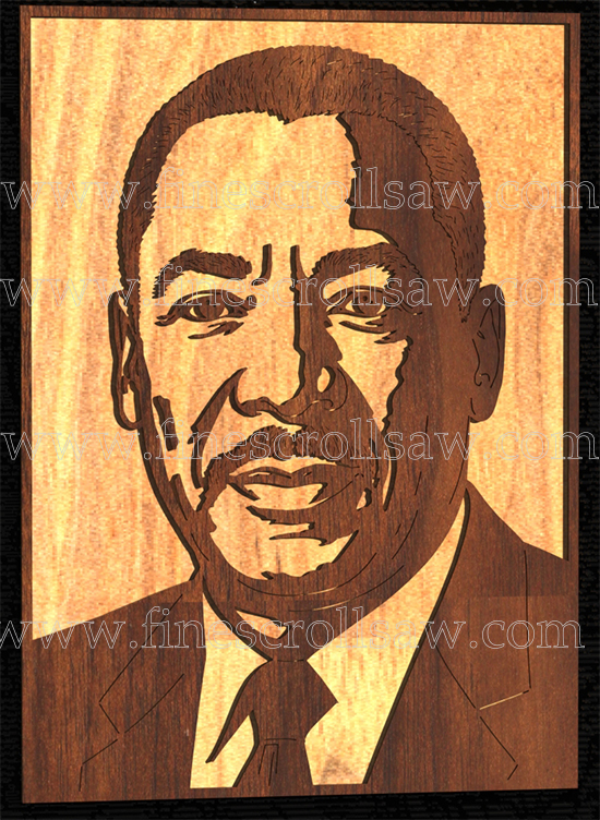 scroll saw portrait of Martin Luther King