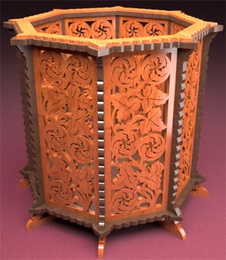 Pot stand, scroll saw fretwork pattern